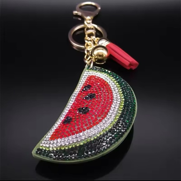 Watermelon Rhinestone Keychain/Keyring/accessories/Jewelry FREE PALESTINE! - Picture 2 of 6